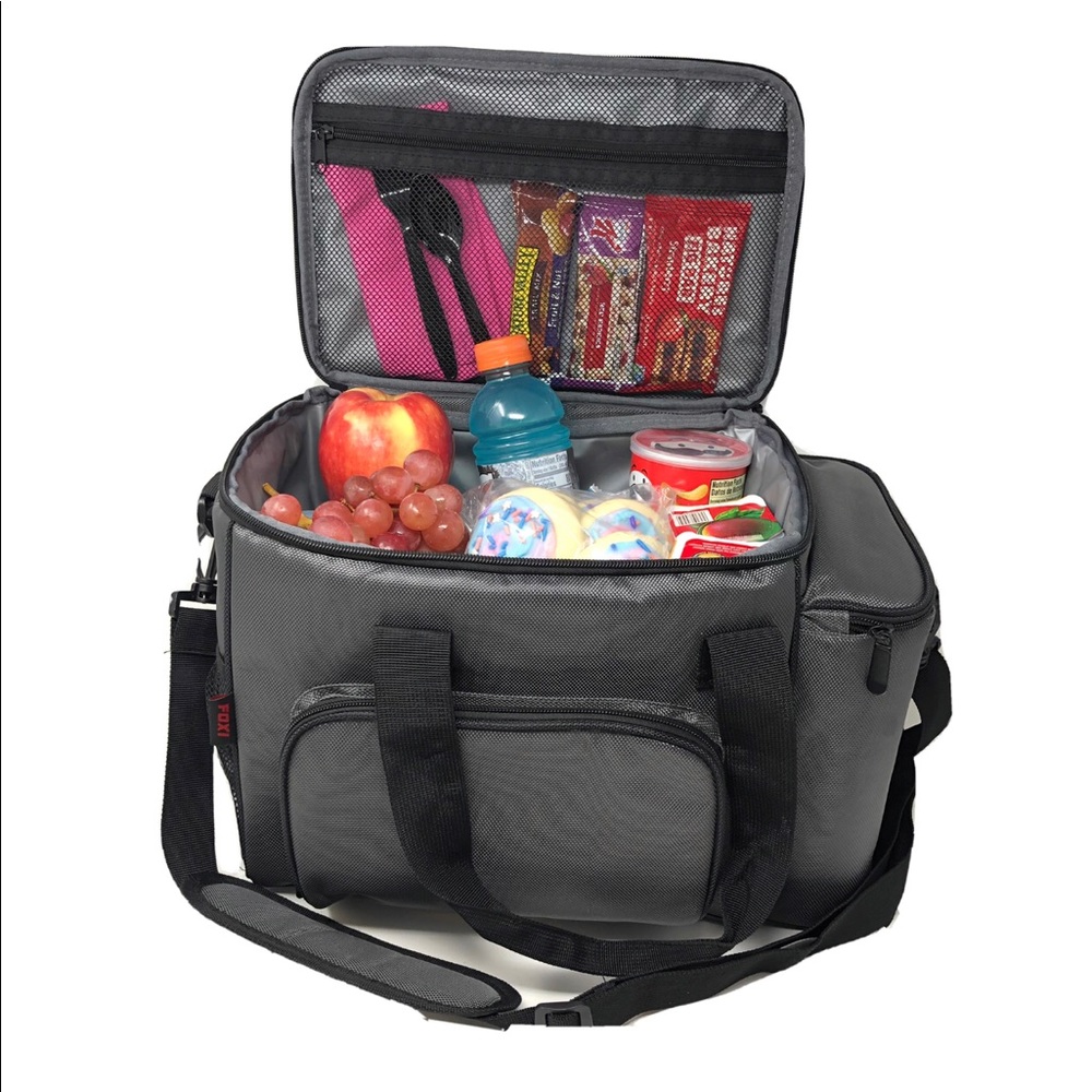 Large Reusable Lunch Cooler Bag for Men, Women & Children Lunch Container(Gray)